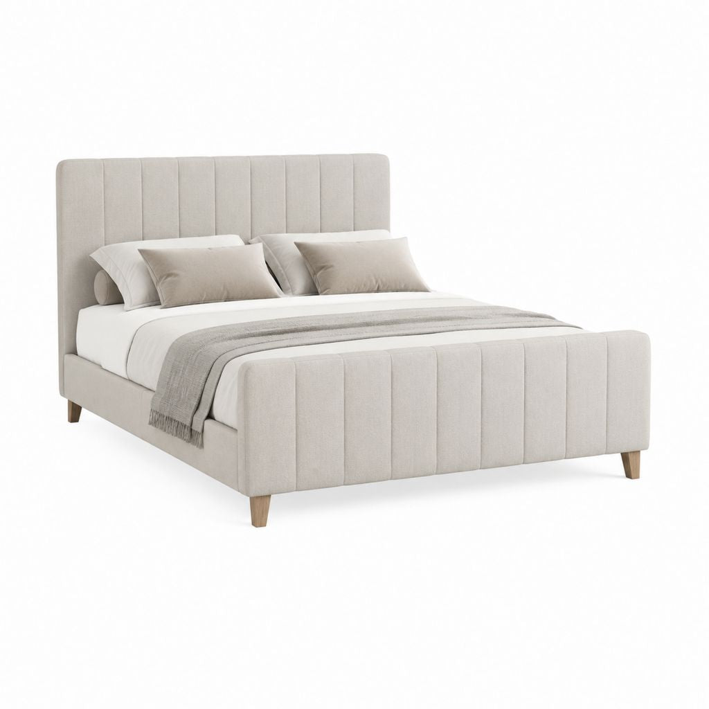 Polsterbett Beige Polyester Rechteckig 180 x 200 cm