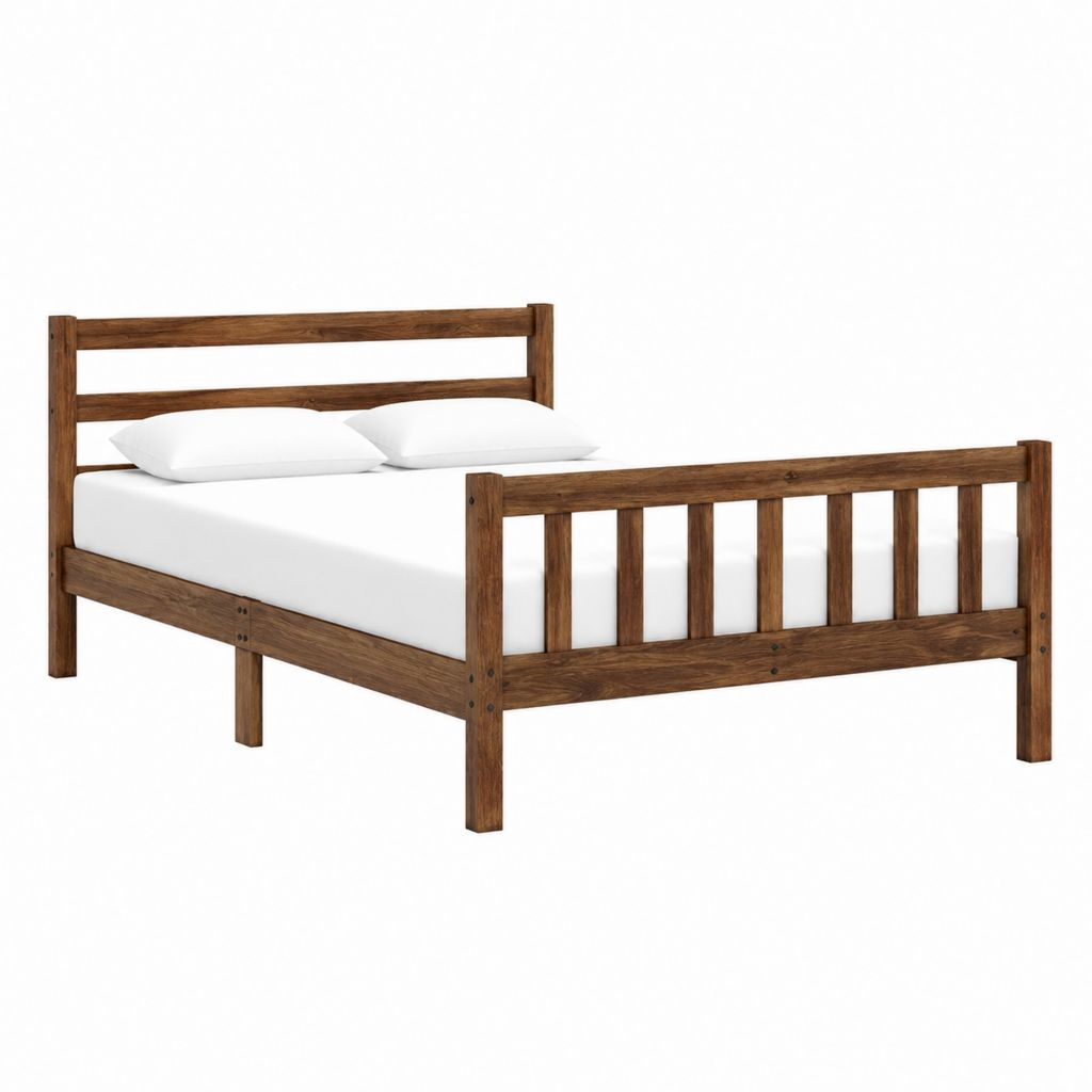 Massivholzbett Doppelbett Braun Akazienholz Rechteckig 180 x 200 cm 210 x 189 x 100 cm
