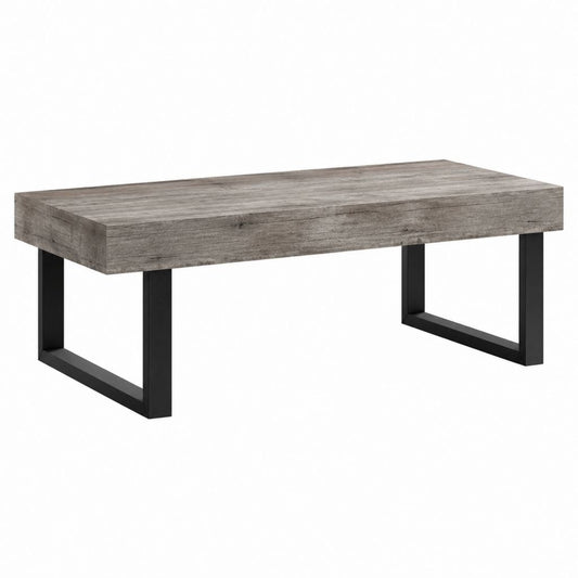 Couchtisch rechteckig Grau Spanplatte Stahl 100 x 60 x 45 cm