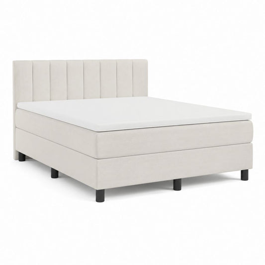 Boxspringbett Beige Polyester-Velours rechteckig 180 x 200 cm