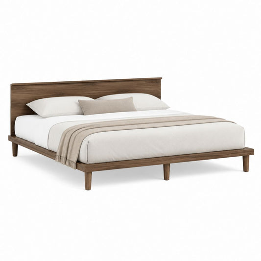 Doppelbett Bettgestell walnussbraun aus MDF rechteckig für 180 x 200 cm Matratze Außenmaß 196 x 216 x 100 cm