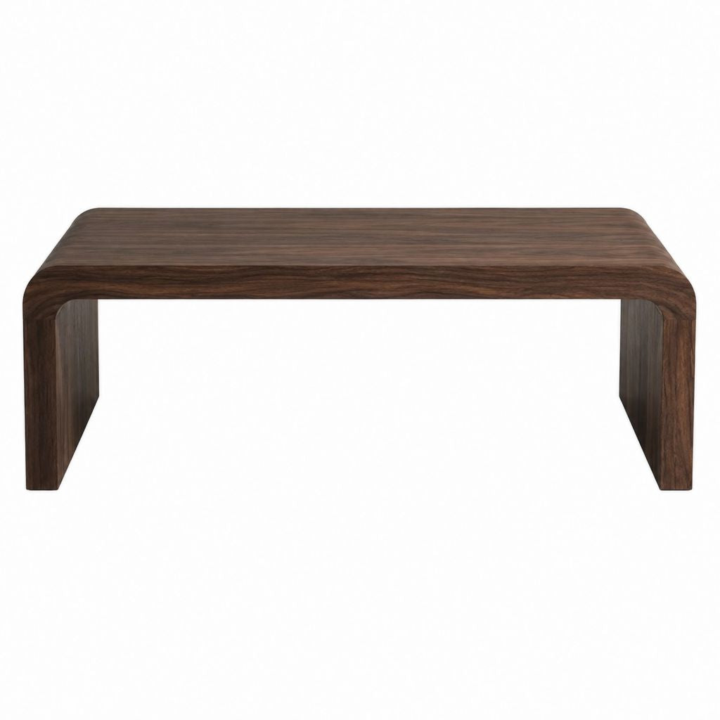 Couchtisch Nussbraun MDF mit Walnussfurnier Rechteckig 120 x 60 x 40 cm